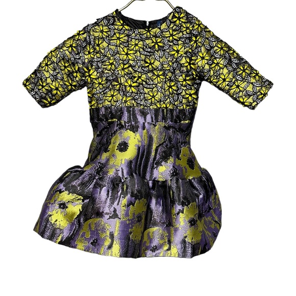 Too La Roo Couture Look Special Occasion Dress Black Purple Yellow Bubble Sz 4 - Picture 11 of 14